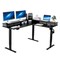 Electric L Shaped Desk with CPU Stand, Hooks, and Fabric Drawers